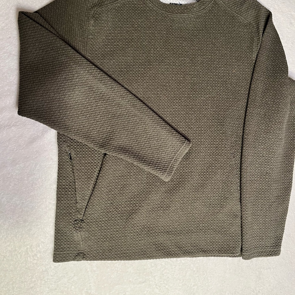 Old Navy Olive Green Textured Crewneck Sweater